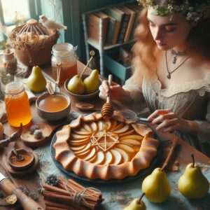 Making Cinnamon Honey Pear Galette