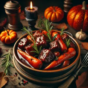 Braised Beef with Red Wine and Rosemary