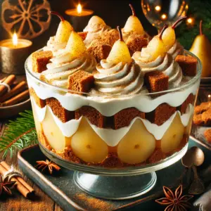 Spiced Gingerbread Pear Trifle