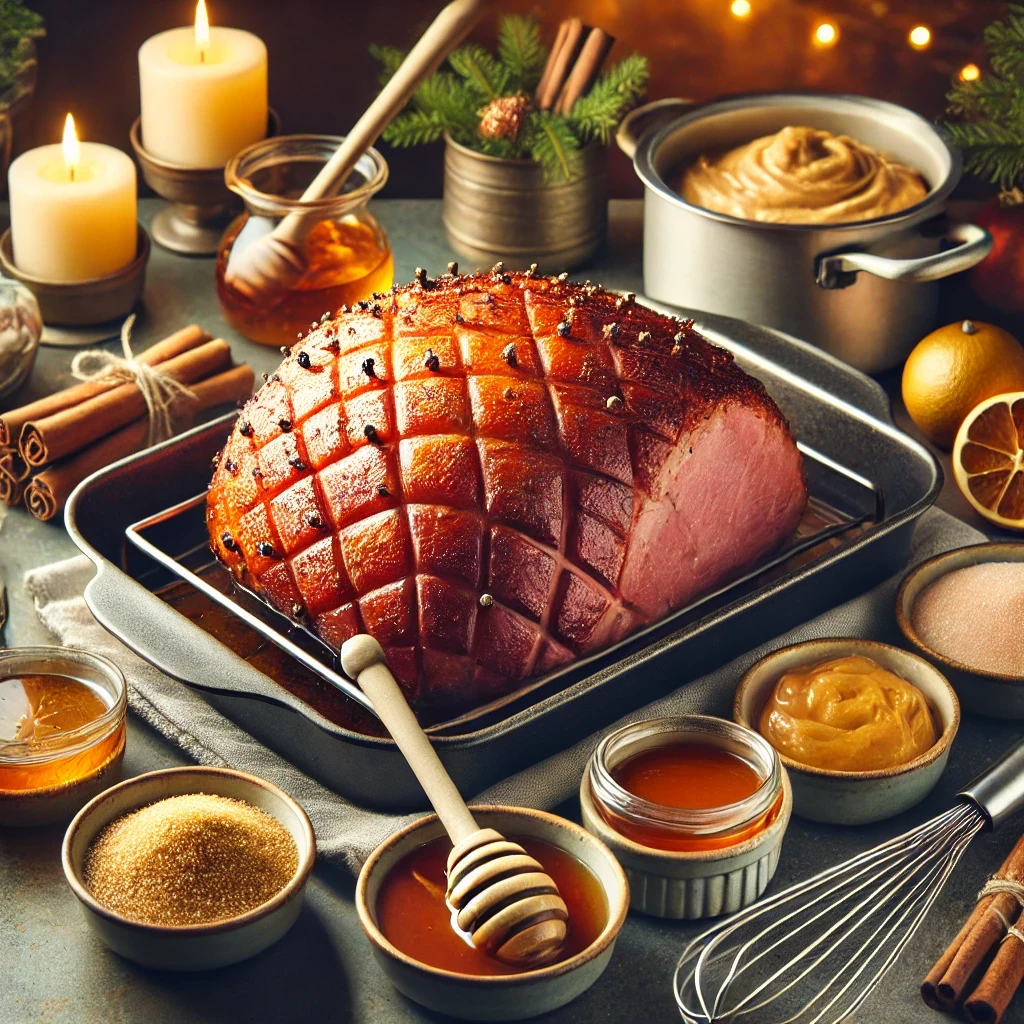 Honey-Glazed Ham with Winter Spices