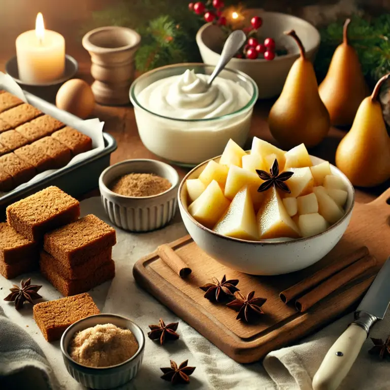 Spiced Gingerbread Pear Trifle