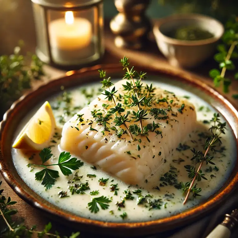 Milk-Poached Cod with Fresh Herbs