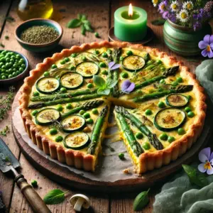 Spring Cheesy Vegetable Garden Tart